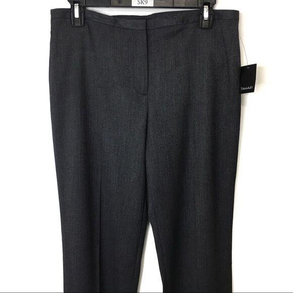 Tahari Terry Straight Charcoal‎ Gray Pant Size 6 - Picture 2 of 10